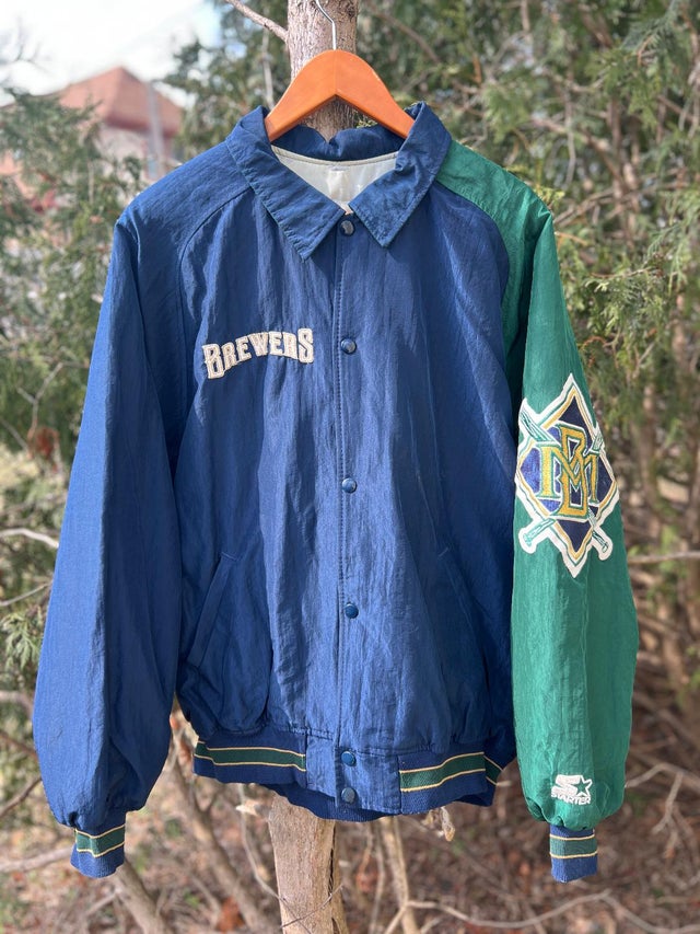 MLB 古着　Milwaukee Brewers プルオーバージャケット Vintage 80s MLB Chalk Line Milwaukee Brewers Spell Out